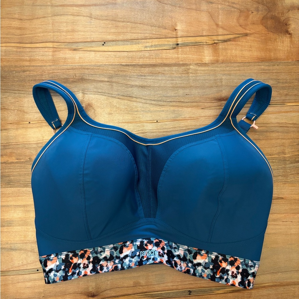 Panache Teal and Patterned Sports Bra